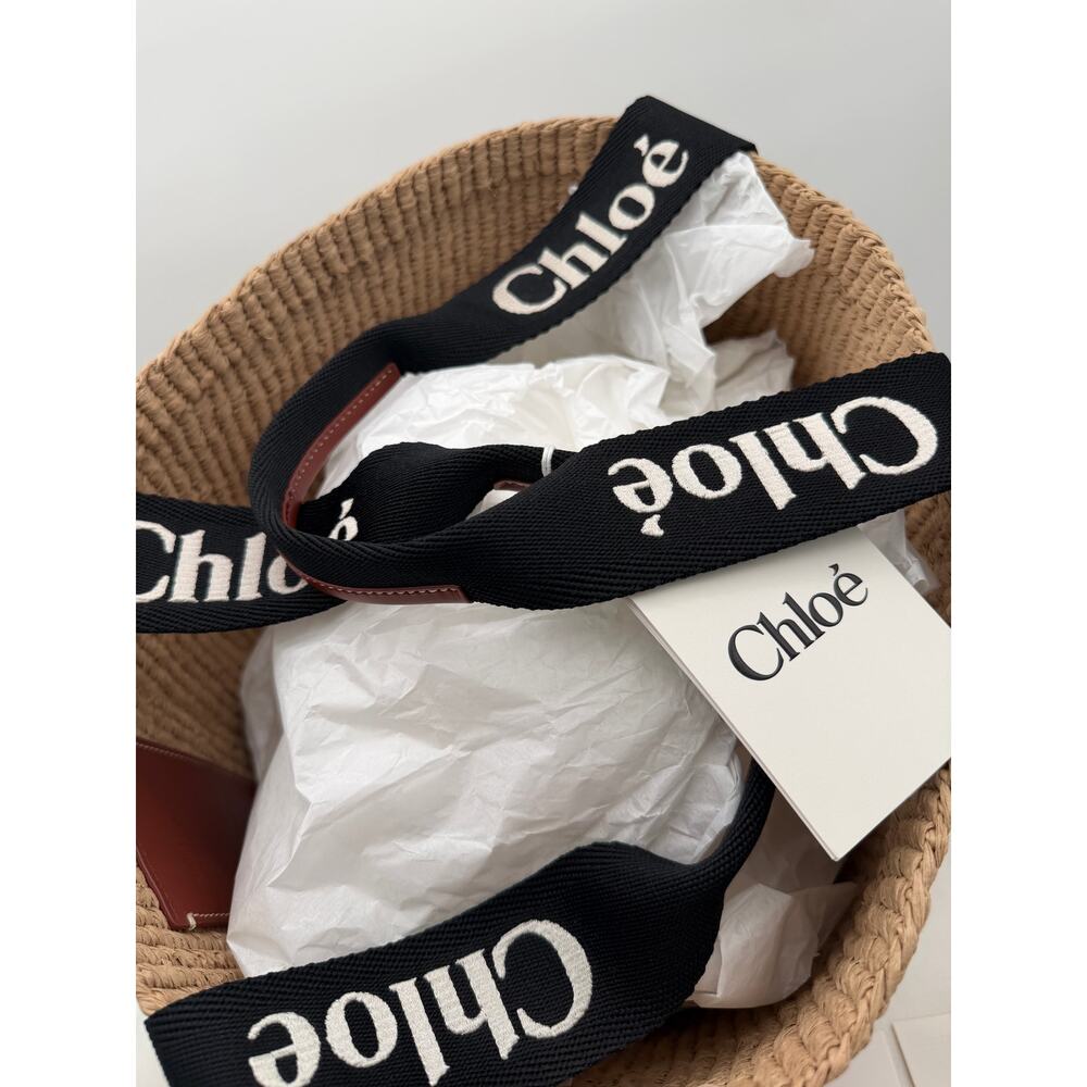 BRAND NEW CHLOE RAFFIA STRAW BASKET LARGE WOODY TOTE BAG NWT AUTHENTIC! - Picture 7 of 15